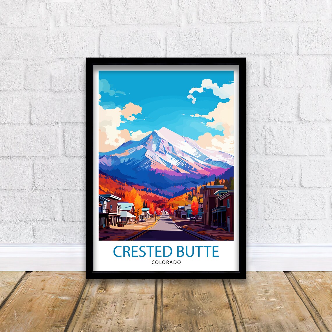 Crested Butte Colorado Travel Poster, Rocky Mountain