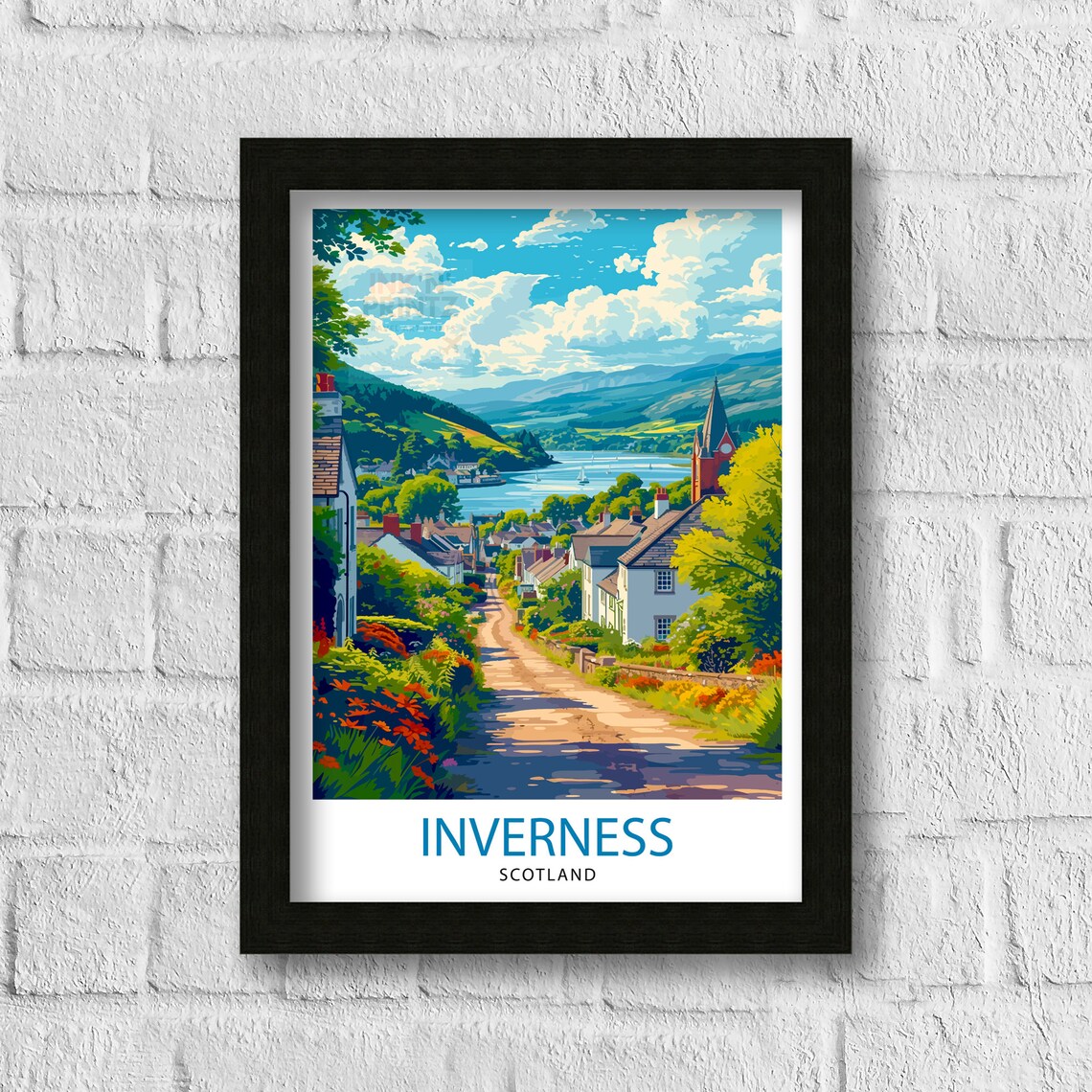 Inverness Scotland Art Print, Highland City Poster - Image 3