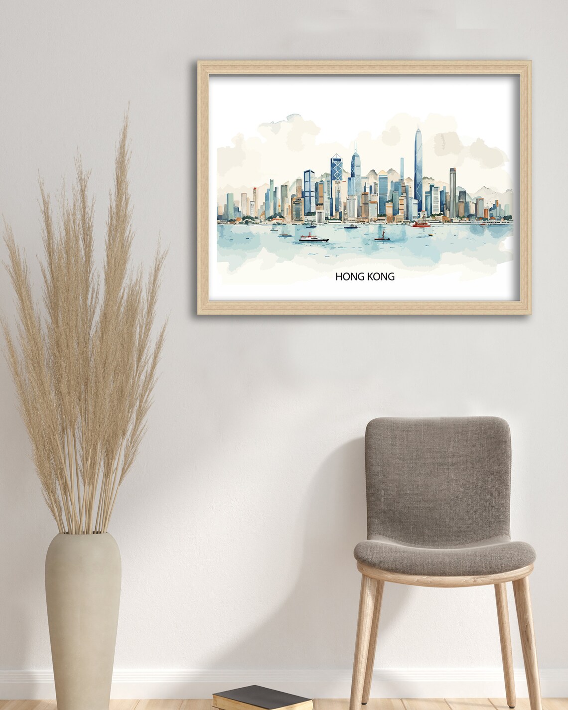 Hong Kong Skyline Travel Poster, Victoria Harbour - Image 2