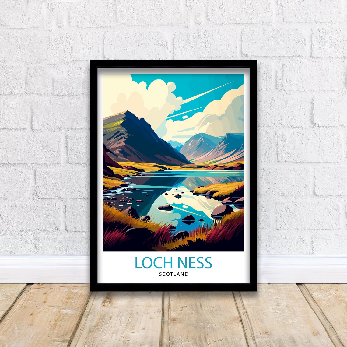 Loch Ness Travel Print Scotland Wall Decor Loch Ness Home Living Decor Scotland Illustration Travel Poster Gift For Scotland Lovers Scotland - Image 2