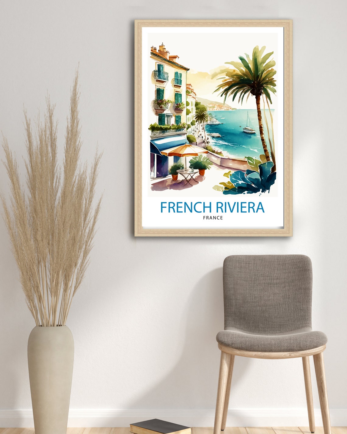 French Riviera Travel Print Riviera Wall Decor French Riviera Poster Mediterranean Travel Prints Riviera Art Print French Riviera - Image 3