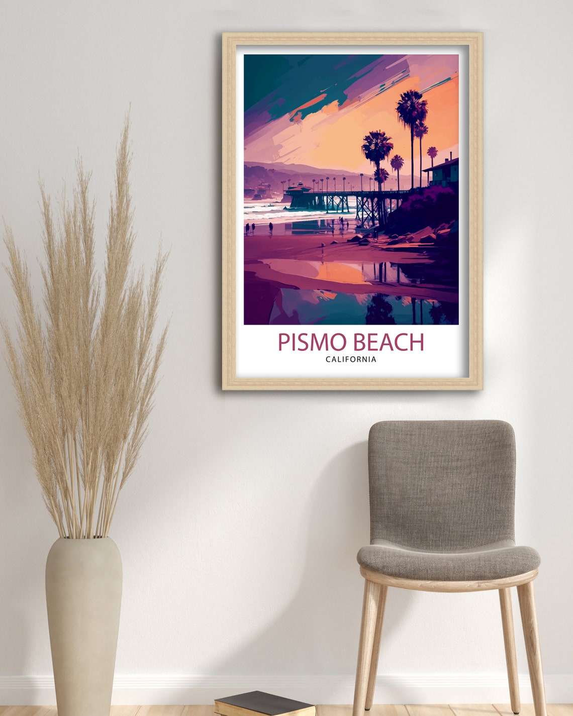 Pismo Beach California Travel Print Pismo Beach Wall Art Pismo Beach Home Decor Pismo Beach Illustration Travel Poster Gift For Pismo Beach - Image 3