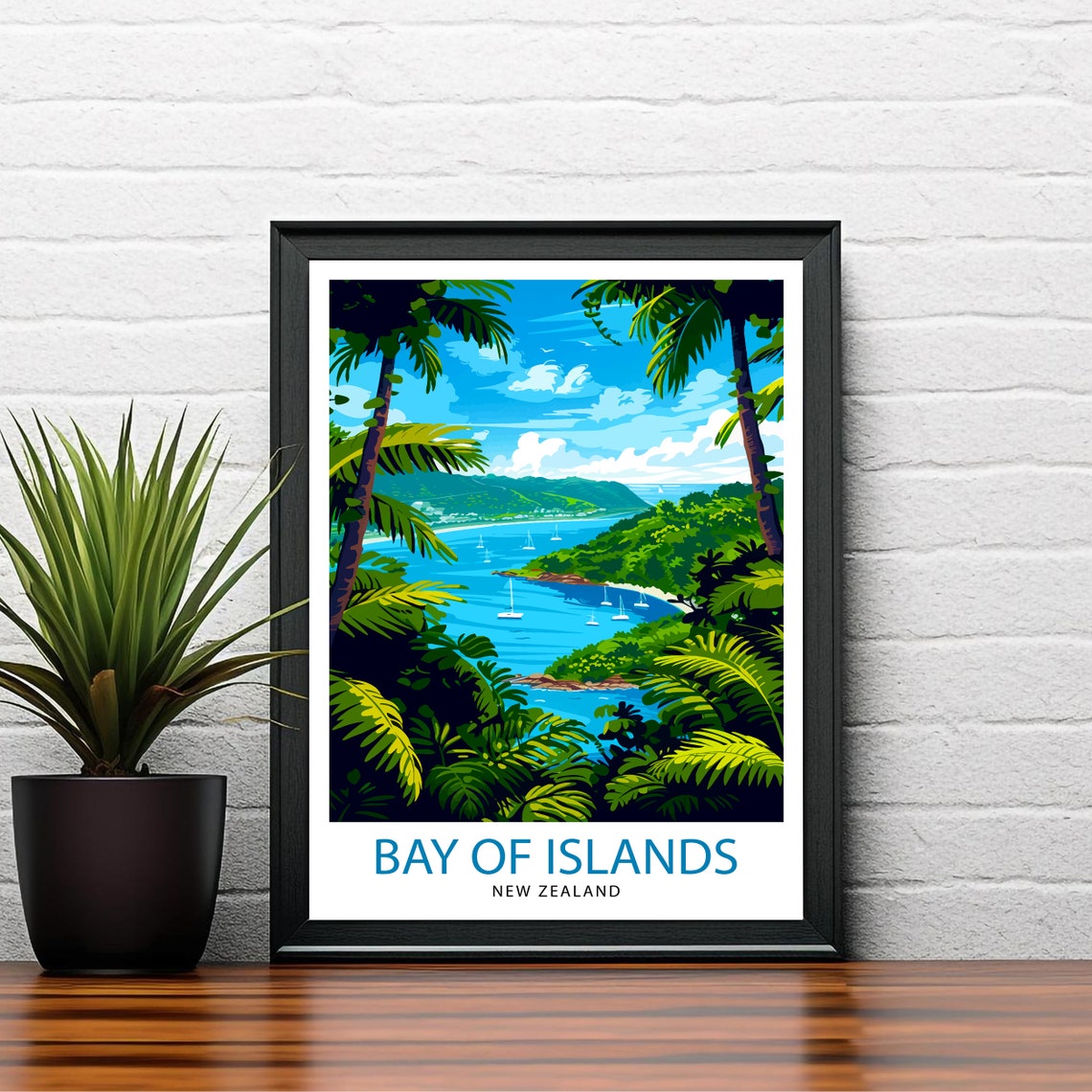 Bay Of Islands New Zealand Travel Print Wall Decor Wall Art Bay Of Islands Wall Hanging Home Dcor Bay Of Islands Gift Art Lovers - Image 2