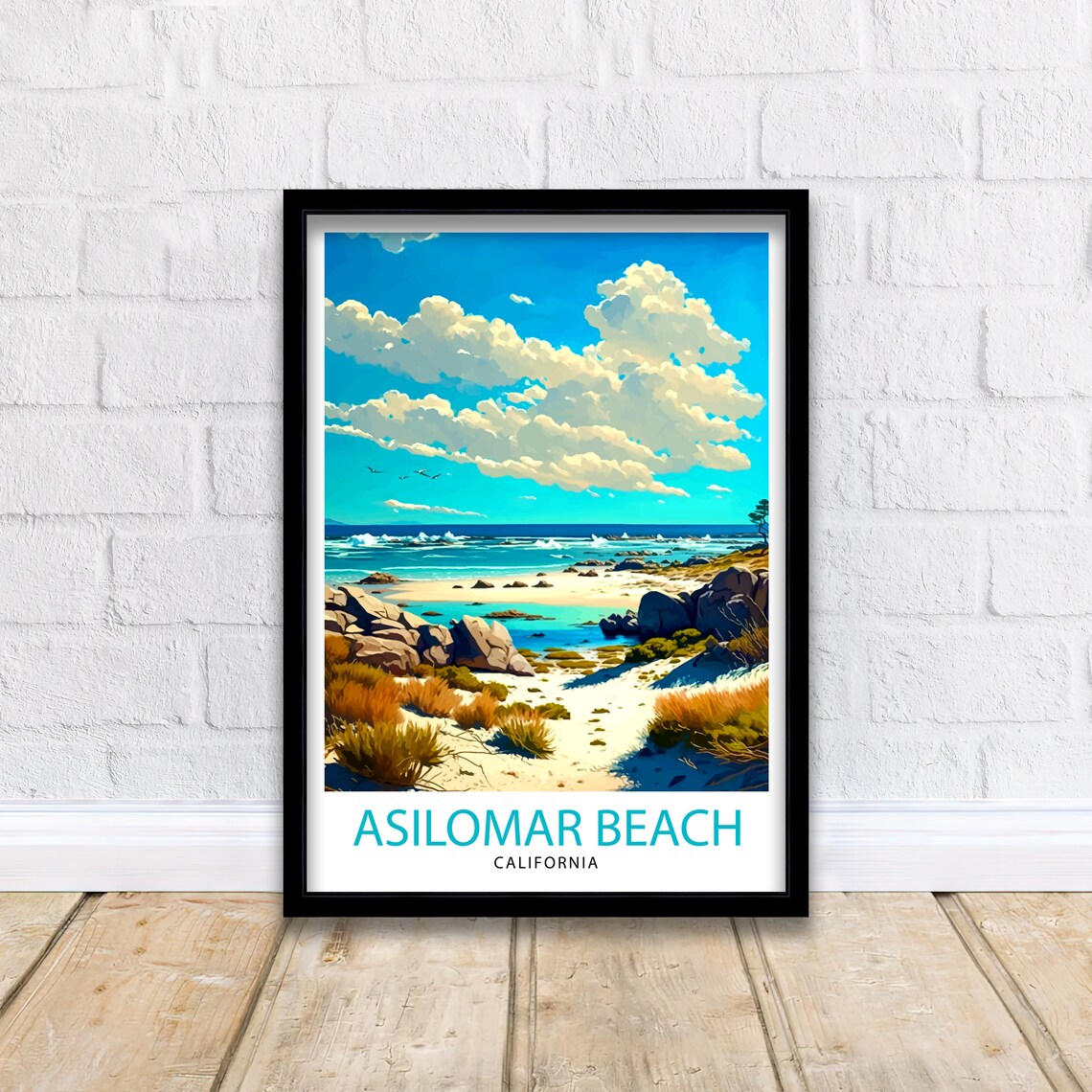 Asilomar Beach California Travel Poster, Asilomar - Image 2
