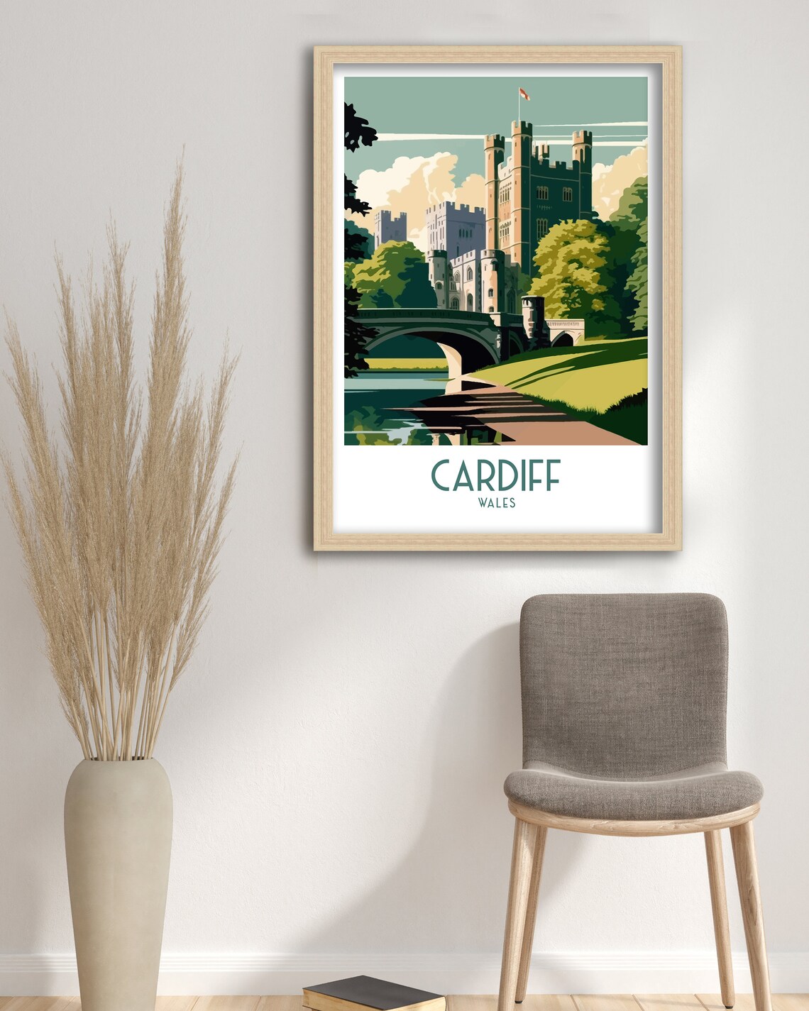 Cardiff Travel Poster, Cardiff Castle Wall Art - Image 3