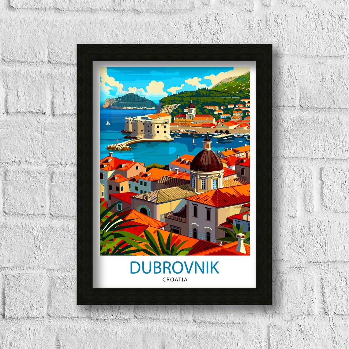 Dubrovnik Croatia Vintage Travel Poster, Wall Decor - Image 3