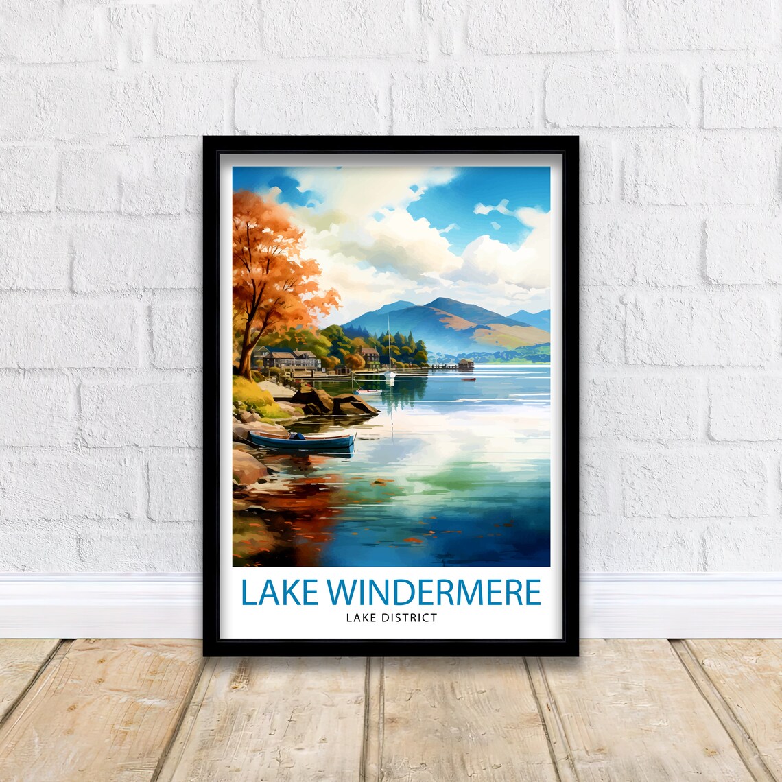Lake Windermere Travel Print, Lake District Art - Image 2