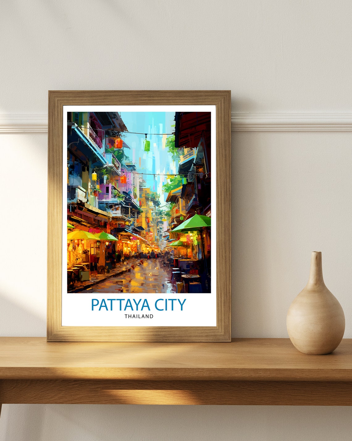 Pattaya City Thailand Travel Print Pattaya Wall Decor Pattaya Poster Thailand Travel Prints Pattaya Art Print Pattaya Illustration - Image 3
