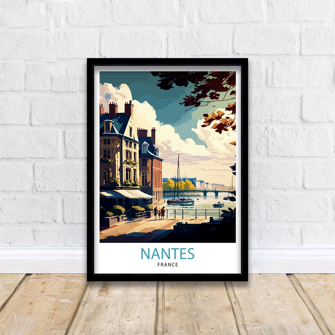 Nantes France Travel Print Nantes Wall Decor Nantes Illustration Nantes Travel Poster Gift For Nantes France Home Decor - Image 2
