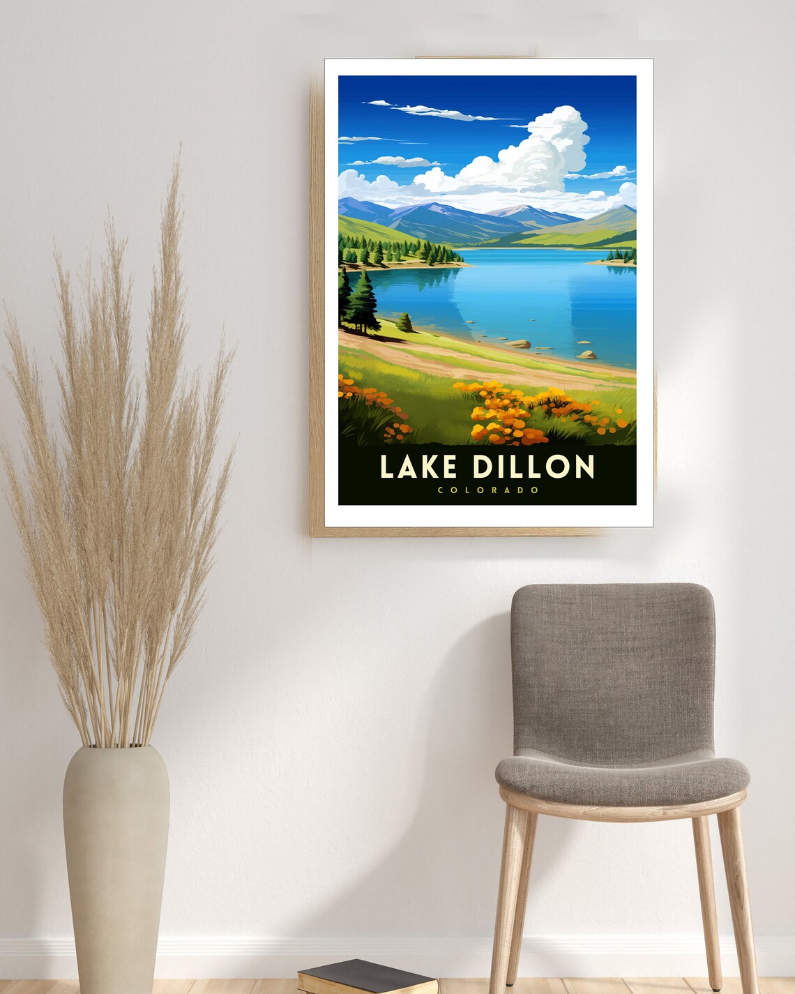 Lake Dillon Colorado Mountain Lake Wildflowers Alpine Travel Poster - Image 3