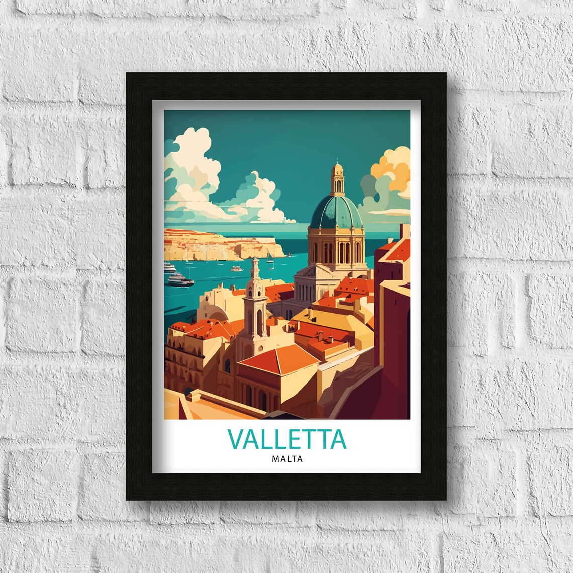 Valletta Malta Travel Poster, Malta Wall Art - Image 3