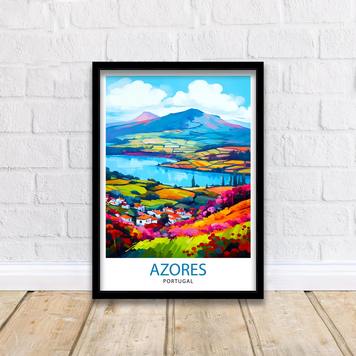 Azores Portugal Travel Poster, European Island Decor