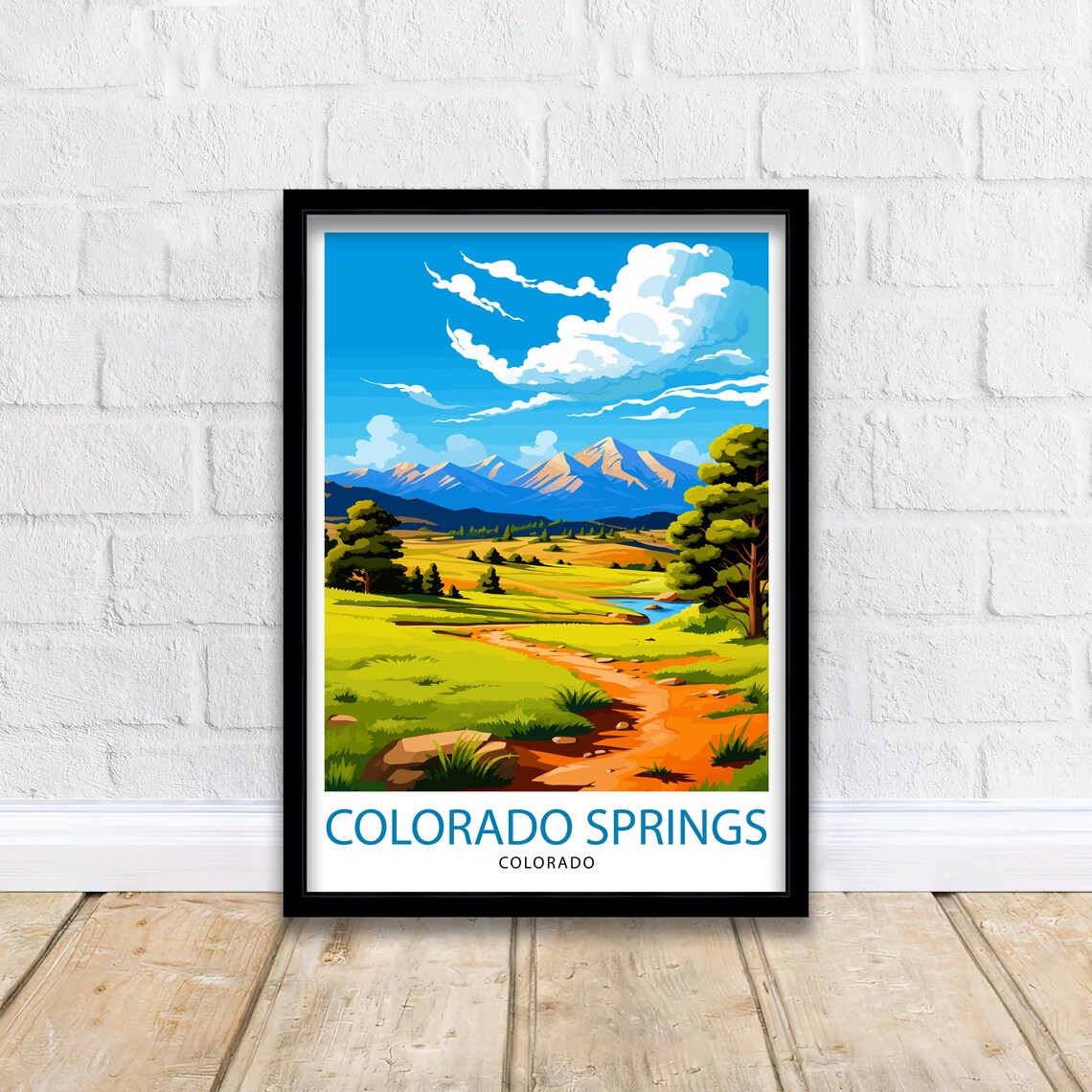 Colorado Springs Colorado Rocky Mountain Meadow Trail Scenic Poster - Image 2