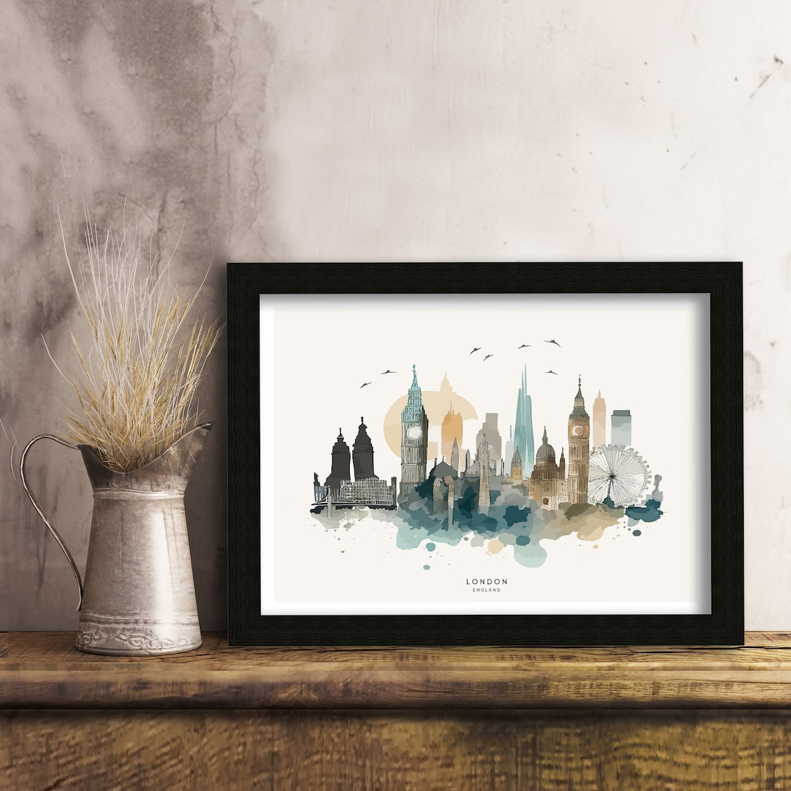 London Skyline Travel Poster, Cityscape Wall Art - Image 2