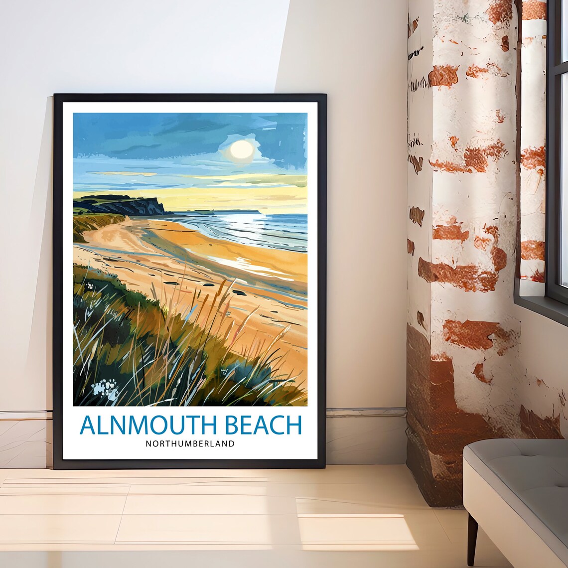 Alnmouth Beach Northumberland Golden Hour Coastal Travel Poster - Image 3