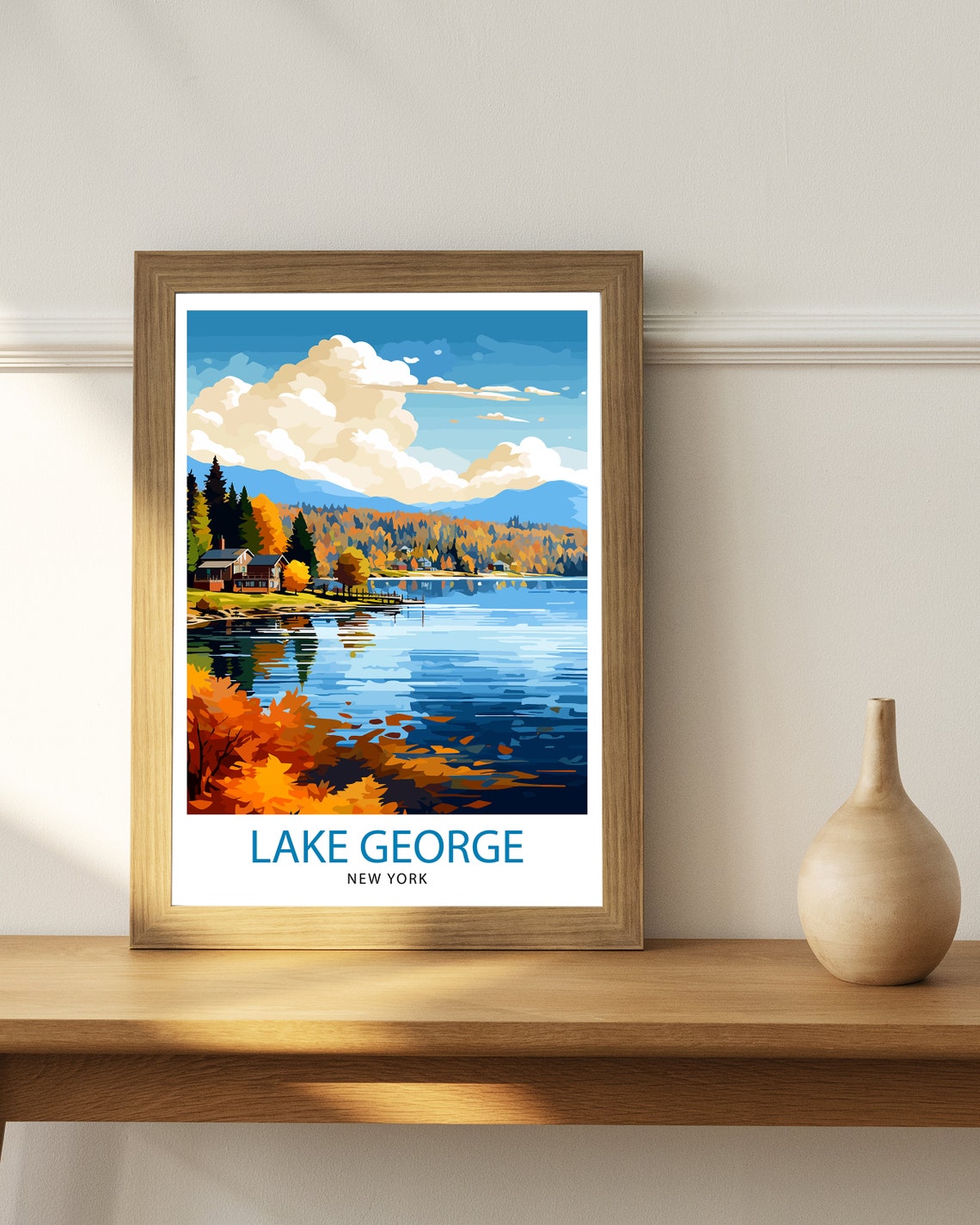 Lake George New York State Travel Print Lake George Wall Decor Lake George Poster Upstate New York Travel Prints Lake George Art Print Lake - Image 2