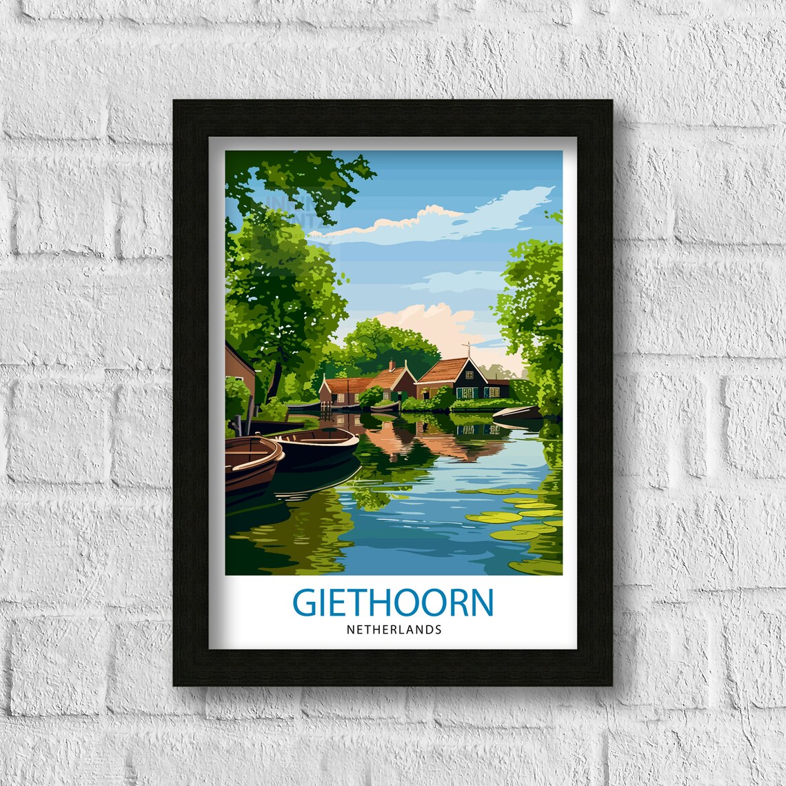 Giethoorn Netherlands Venice of the North Canal Village Travel Poster - Image 3