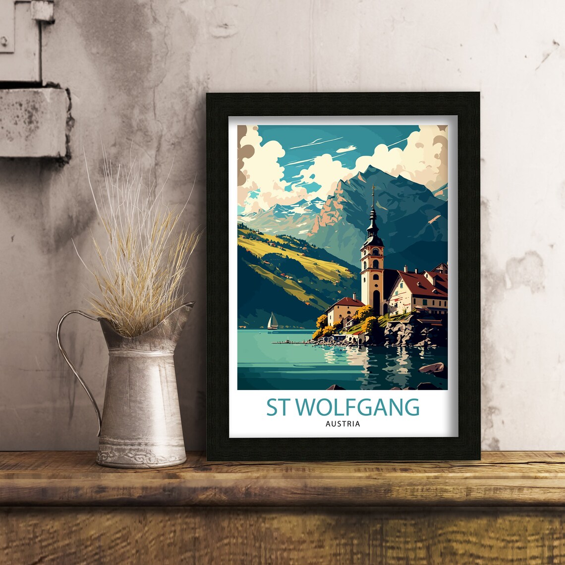 Saint Wolfgang Travel Poster, Austria Place Print - Image 3