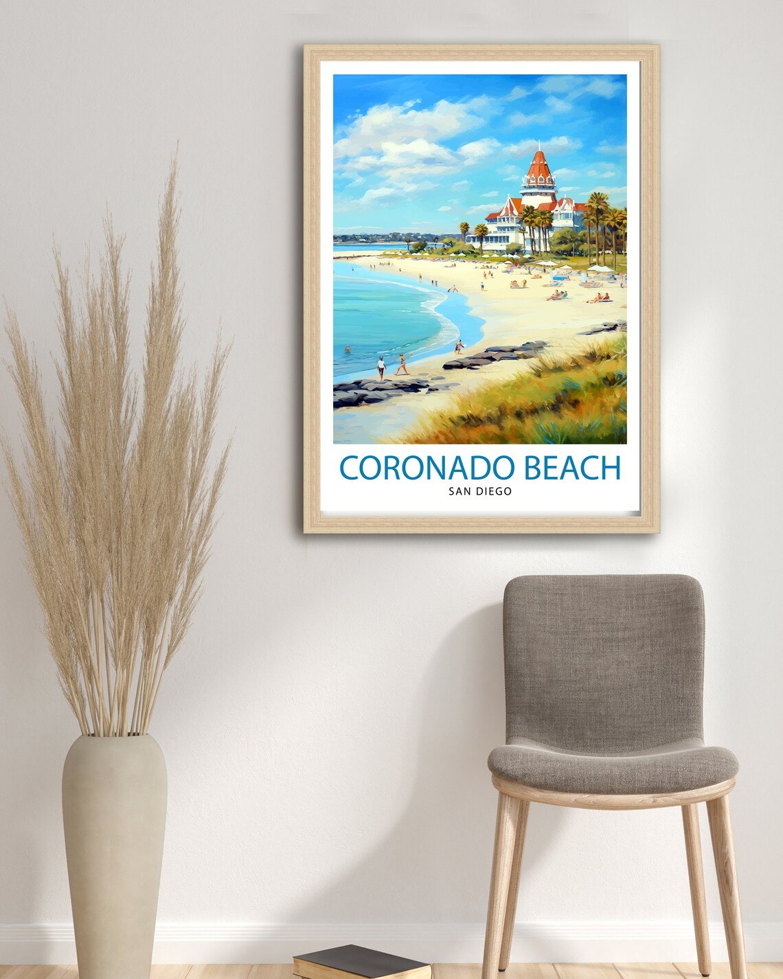 Coronado Beach California Travel Poster, Pacific View - Image 2