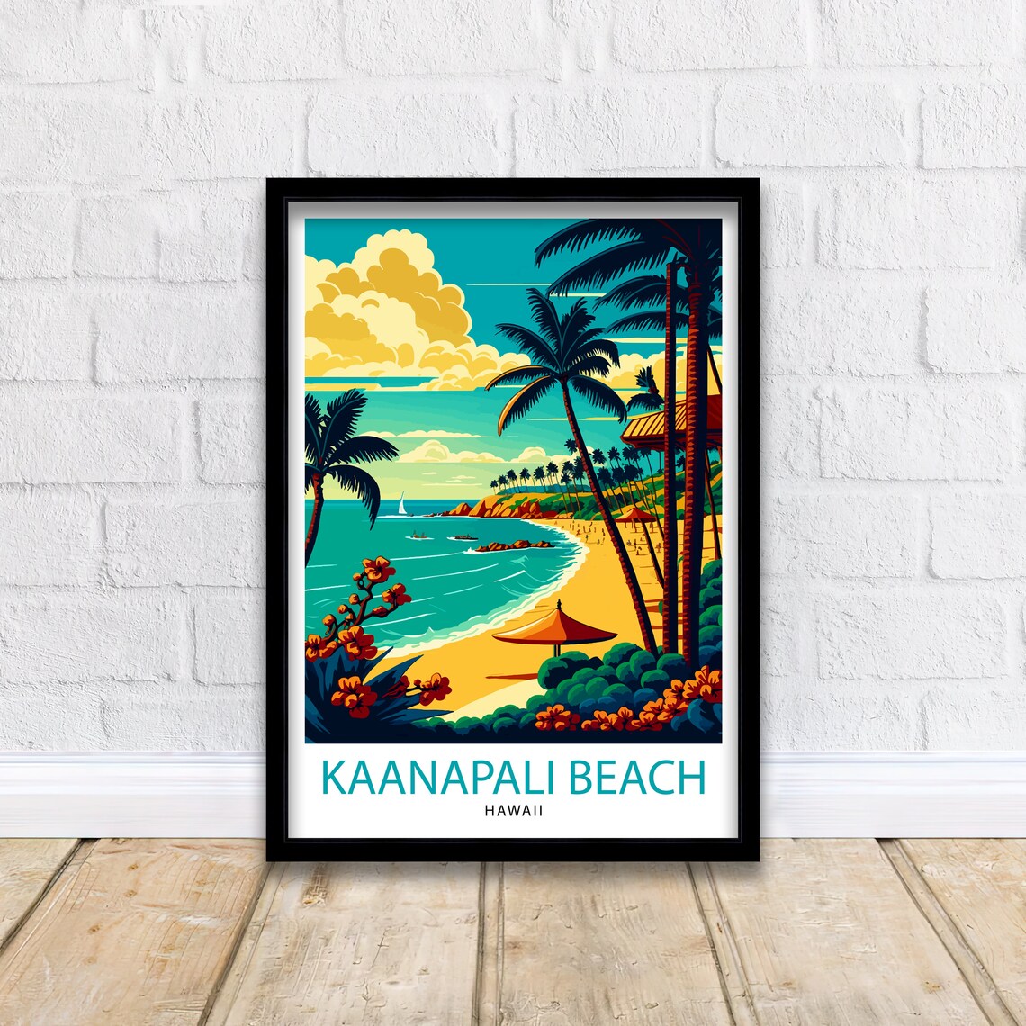 Kaanapali Beach Travel Poster, Maui Island Decor - Image 2
