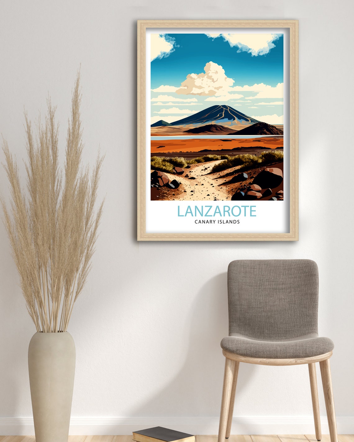 Lanzarote Canary Islands Volcanic Mountain Desert Trail Poster - Image 3