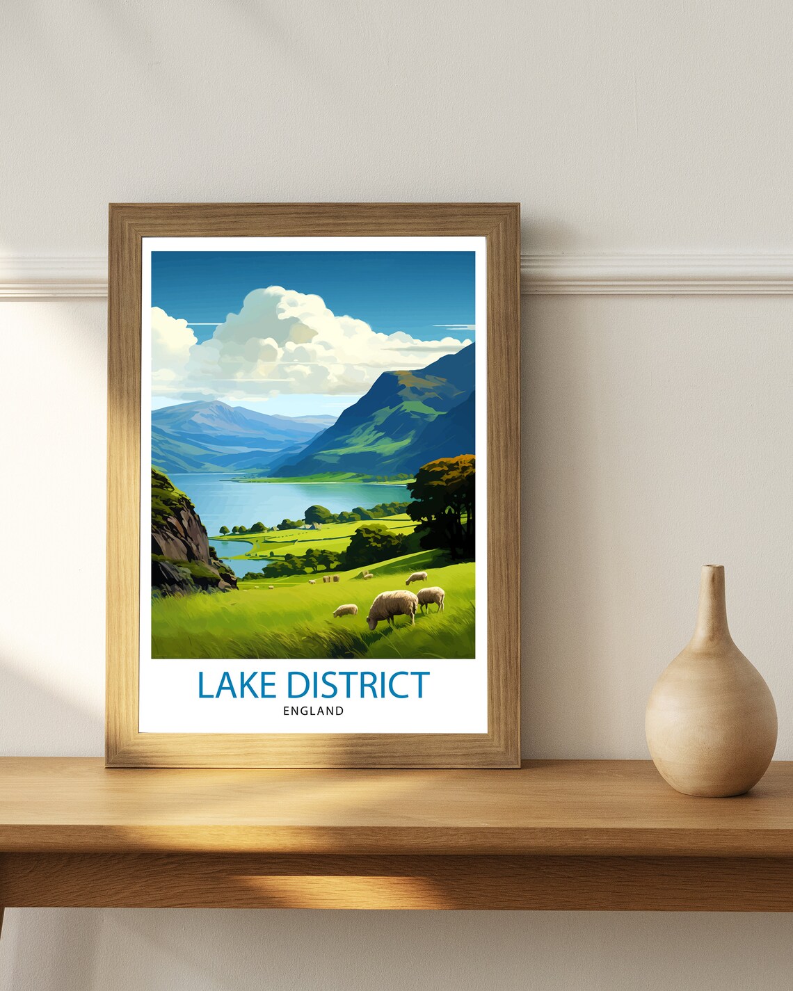 Lake District Illustration Travel Poster - Image 2