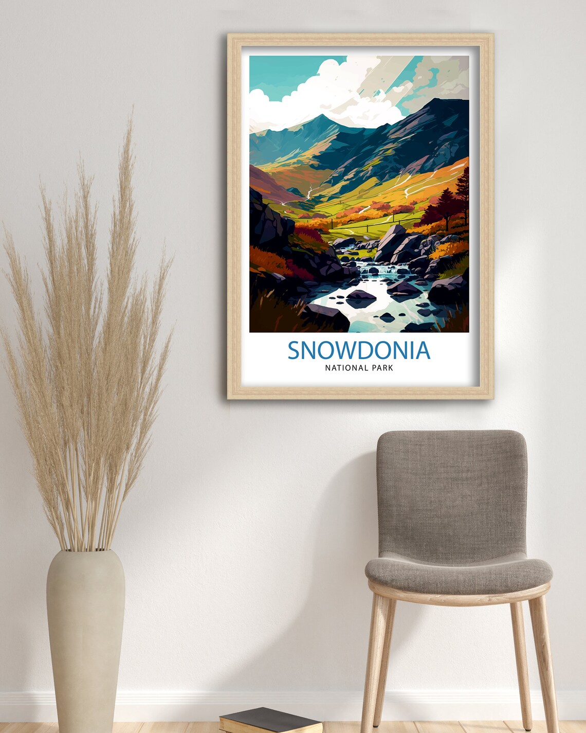 Snowdonia National Park Travel Poster, Mountain Landscape - Image 3