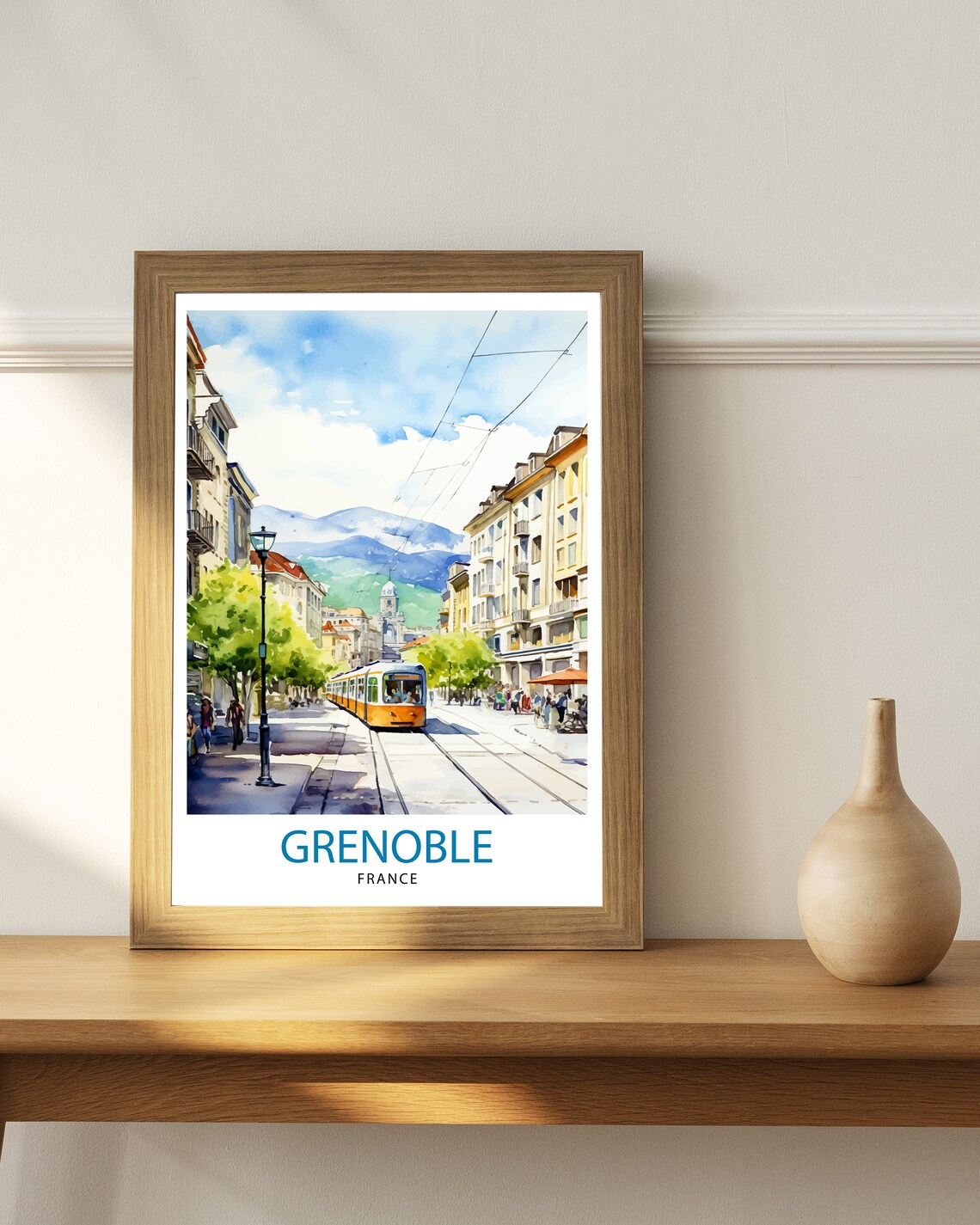 Grenoble France Travel Poster, French Alps Art Print - Image 2