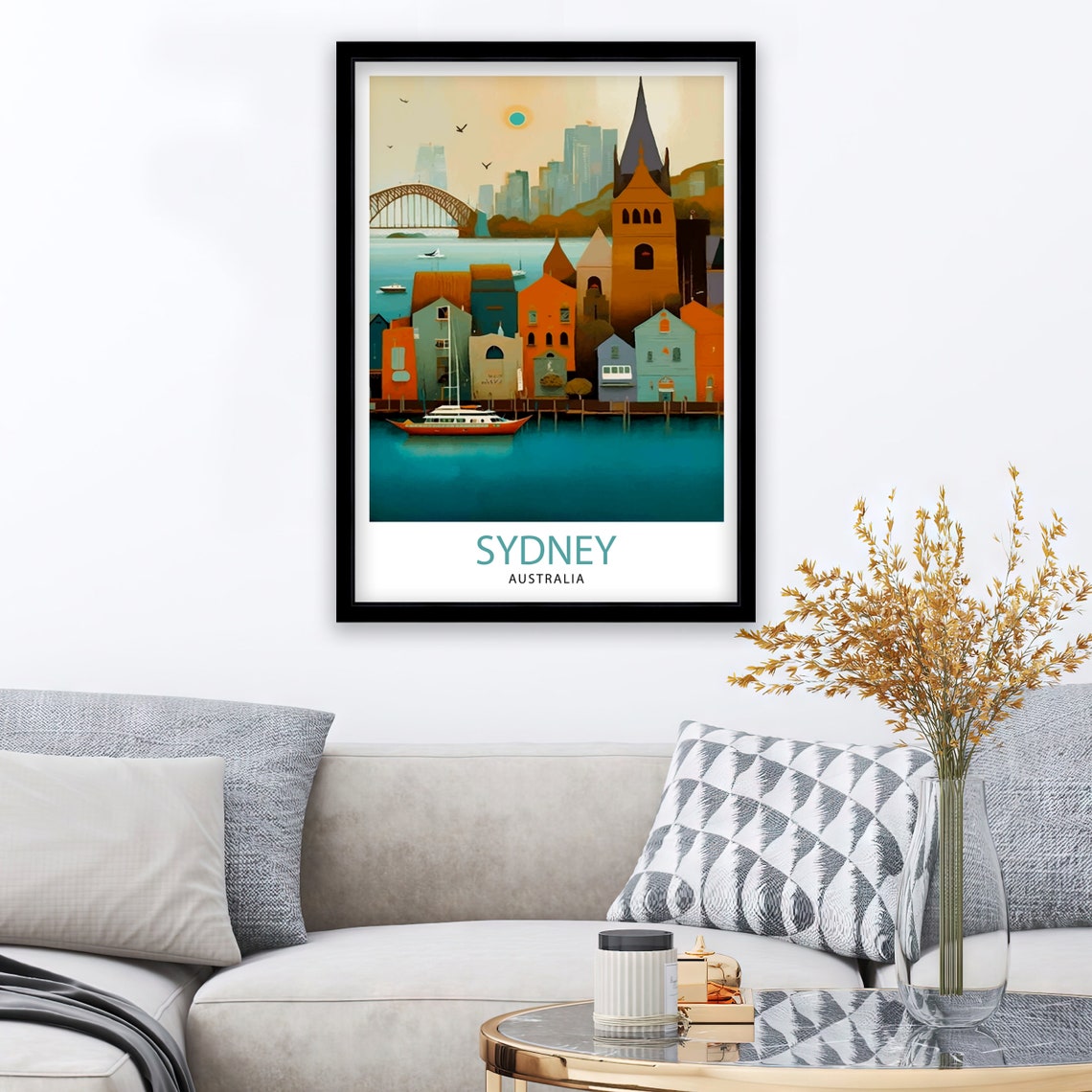 Sydney Australia Harbour Bridge Waterfront Harbor View Travel Poster - Image 2