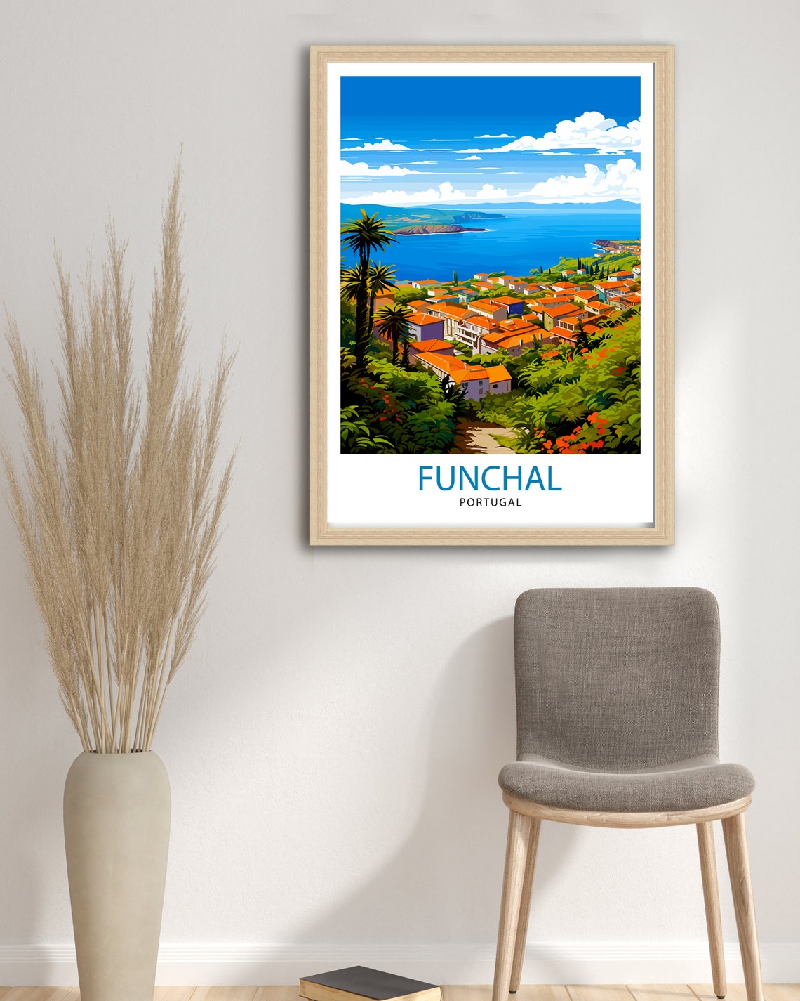 Funchal Portugal Print Funchal Wall Decor Funchal Poster Funchal Art Print Funchal Wall Art Gift For Funchal Travel Funchal Home Decor - Image 3