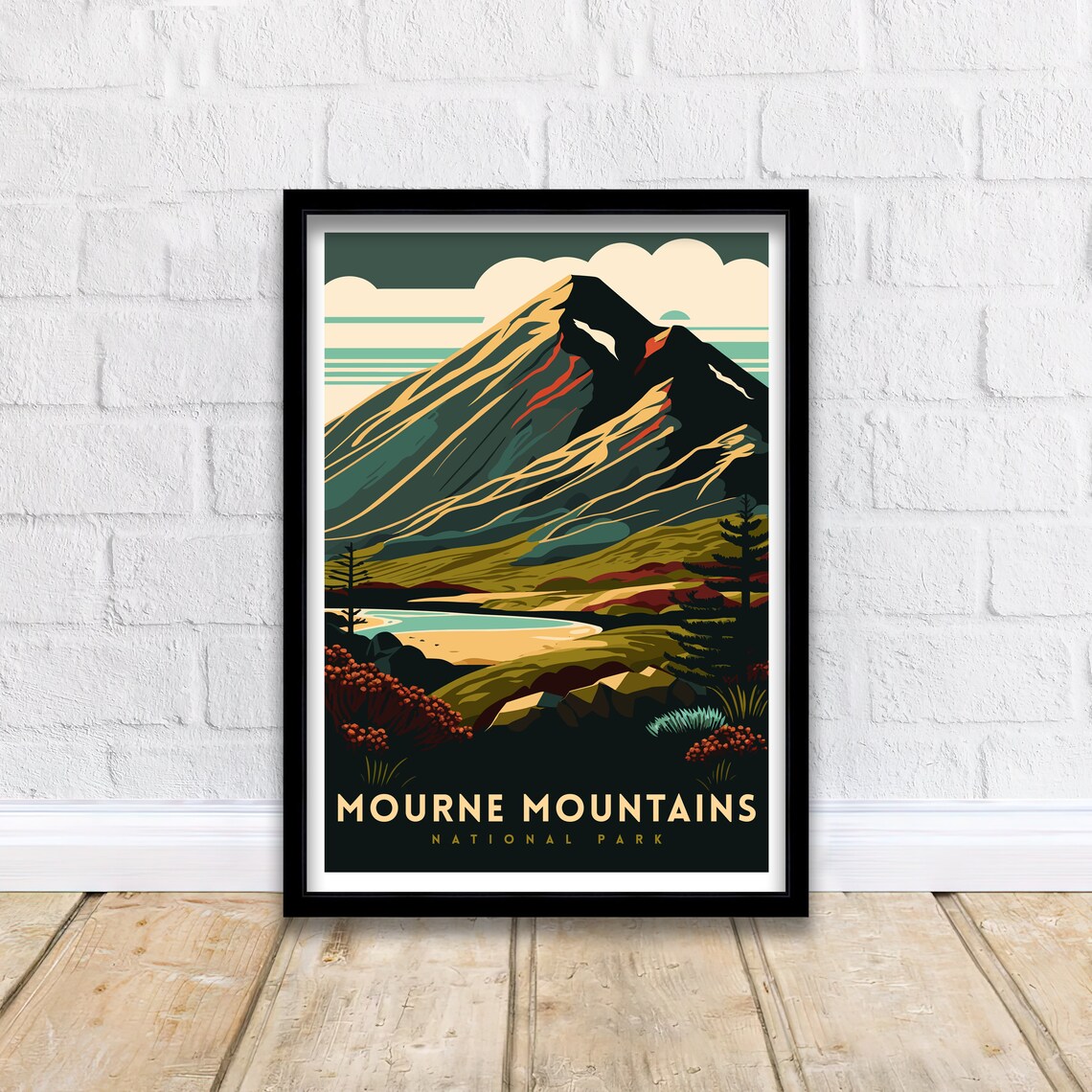 Mourne Mountains Ireland Travel Poster Art Print - Image 2