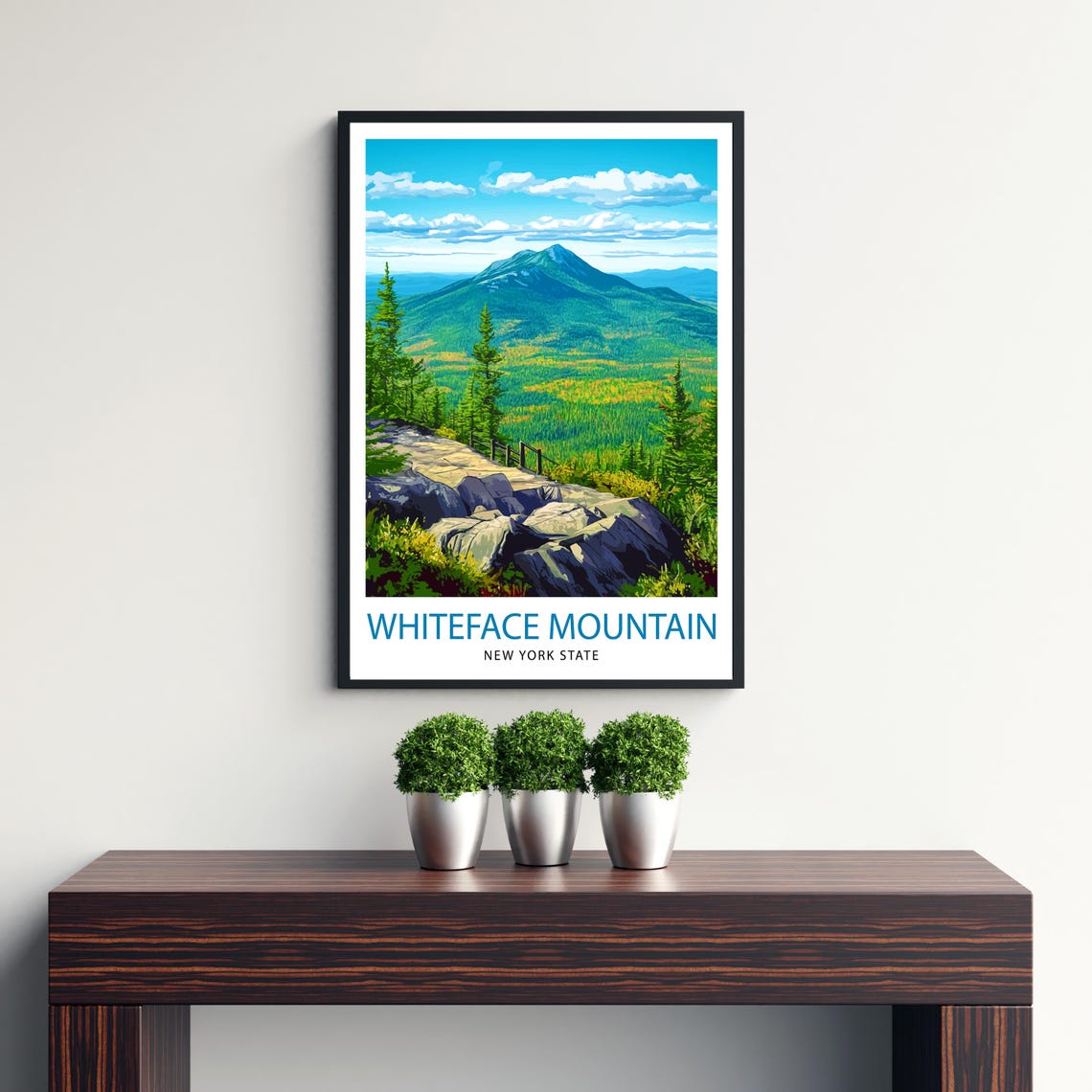 Whiteface Mountain New York State Vintage Travel Poster Scenic - Image 3
