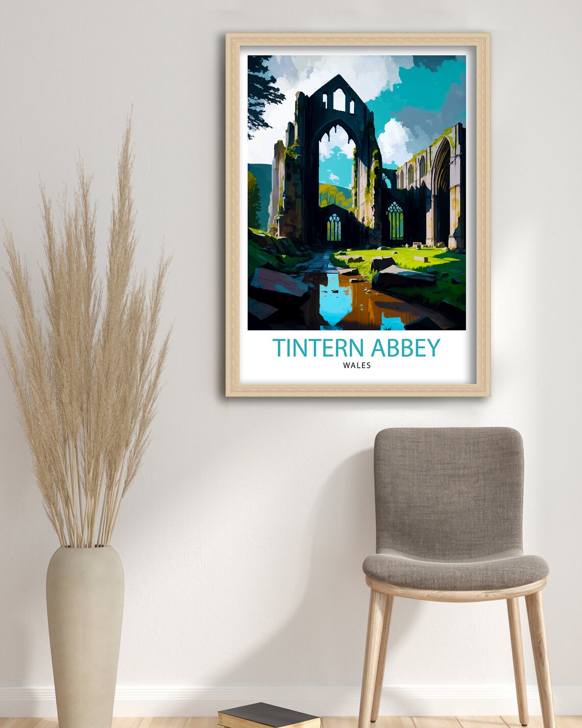 Tintern Abbey Wales Travel Poster, Travel Art - Image 3