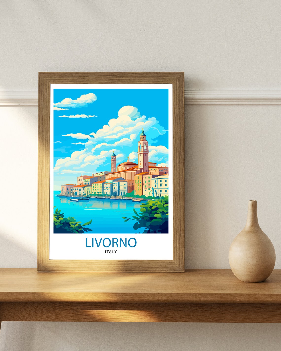 Livorno Italy Travel Print Livorno Wall Decor Livorno Poster Italy Travel Prints Livorno Art Print Livorno Illustration Livorno Wall Art - Image 3