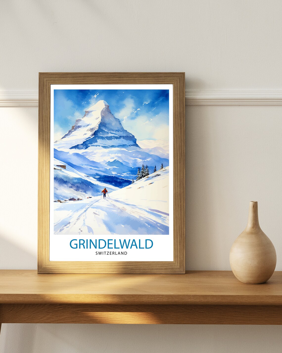 Grindelwald Switzerland Travel Poster, Alpine Destination - Image 2