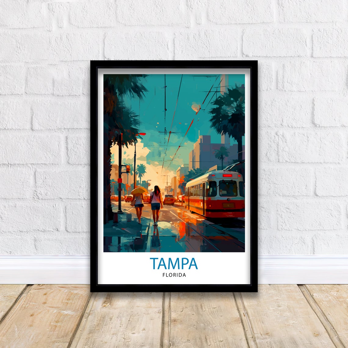 Tampa Bay Florida Travel Print Tampa Bay Wall Art Florida Poster Tampa Bay Illustration Travel Poster Gift For Tampa Bay Florida Home Decor - Image 2