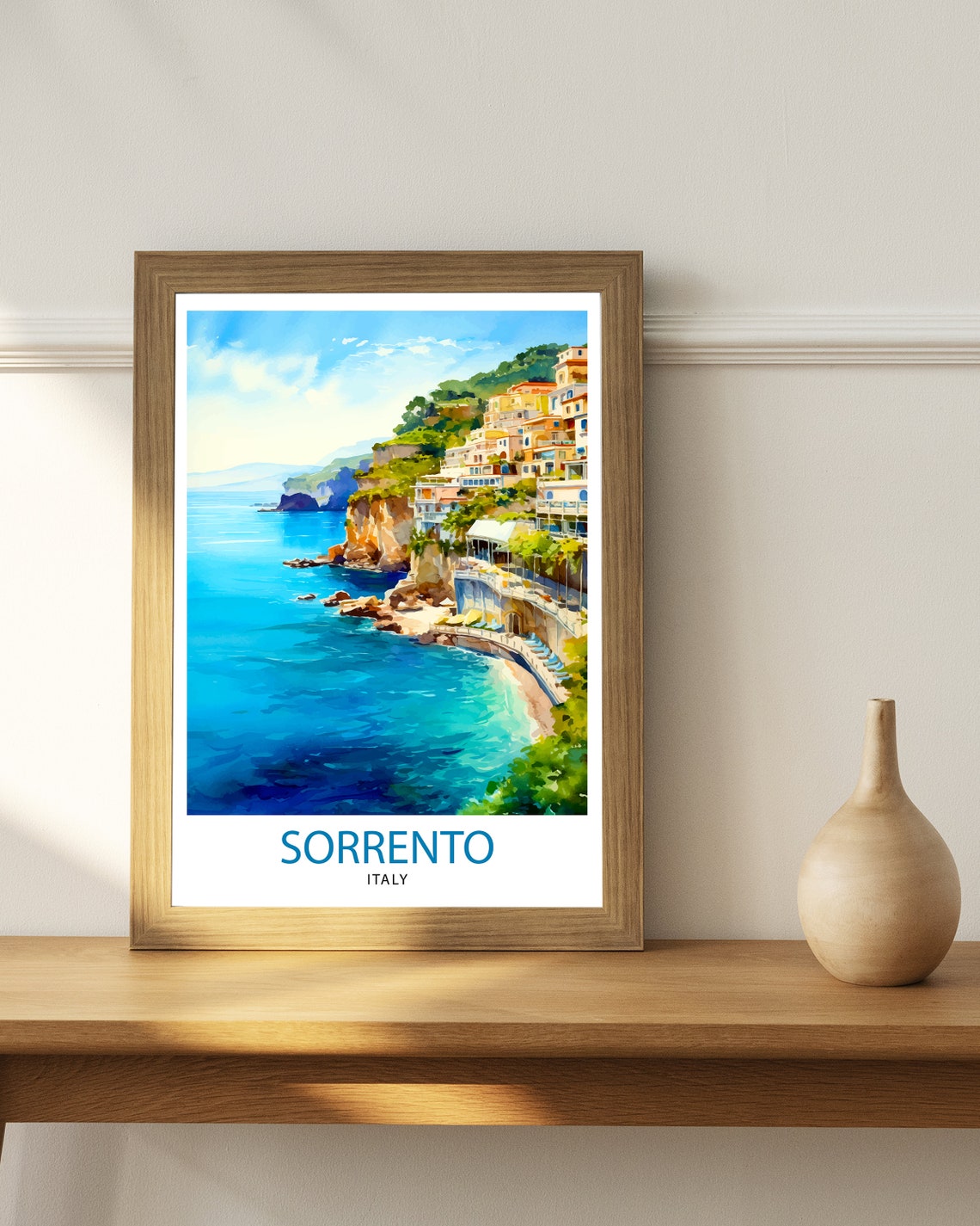 Sorrento Italy Travel Print Sorrento Wall Decor Sorrento Poster Italy Travel Prints Sorrento Art Print Sorrento Italy Illustration - Image 2