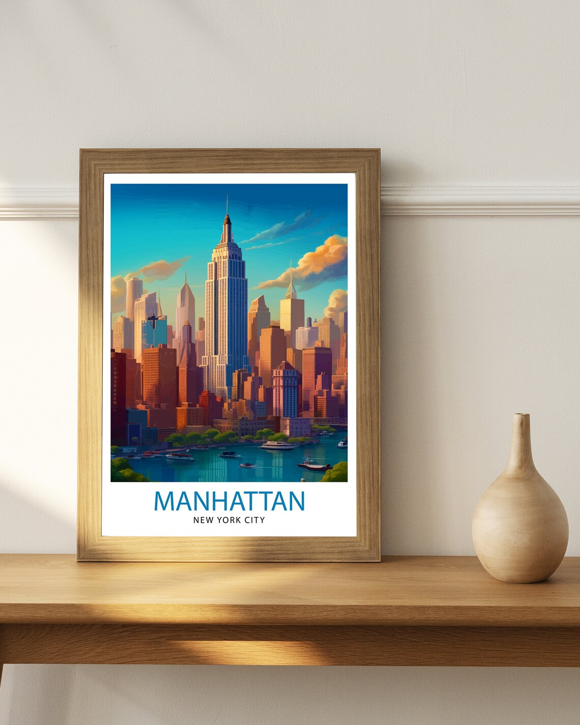 Manhattan Travel Poster, New York City Art Print - Image 2