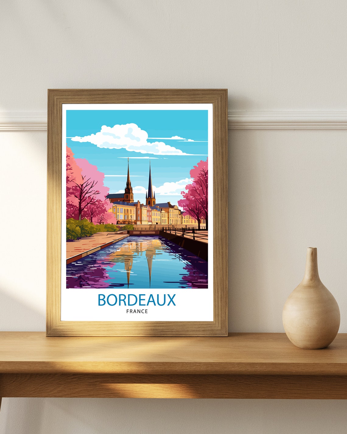 Bordeaux France Travel Print Bordeaux Wall Decor Bordeaux Poster France Travel Prints Bordeaux Art Print Bordeaux Illustration Bordeaux - Image 3