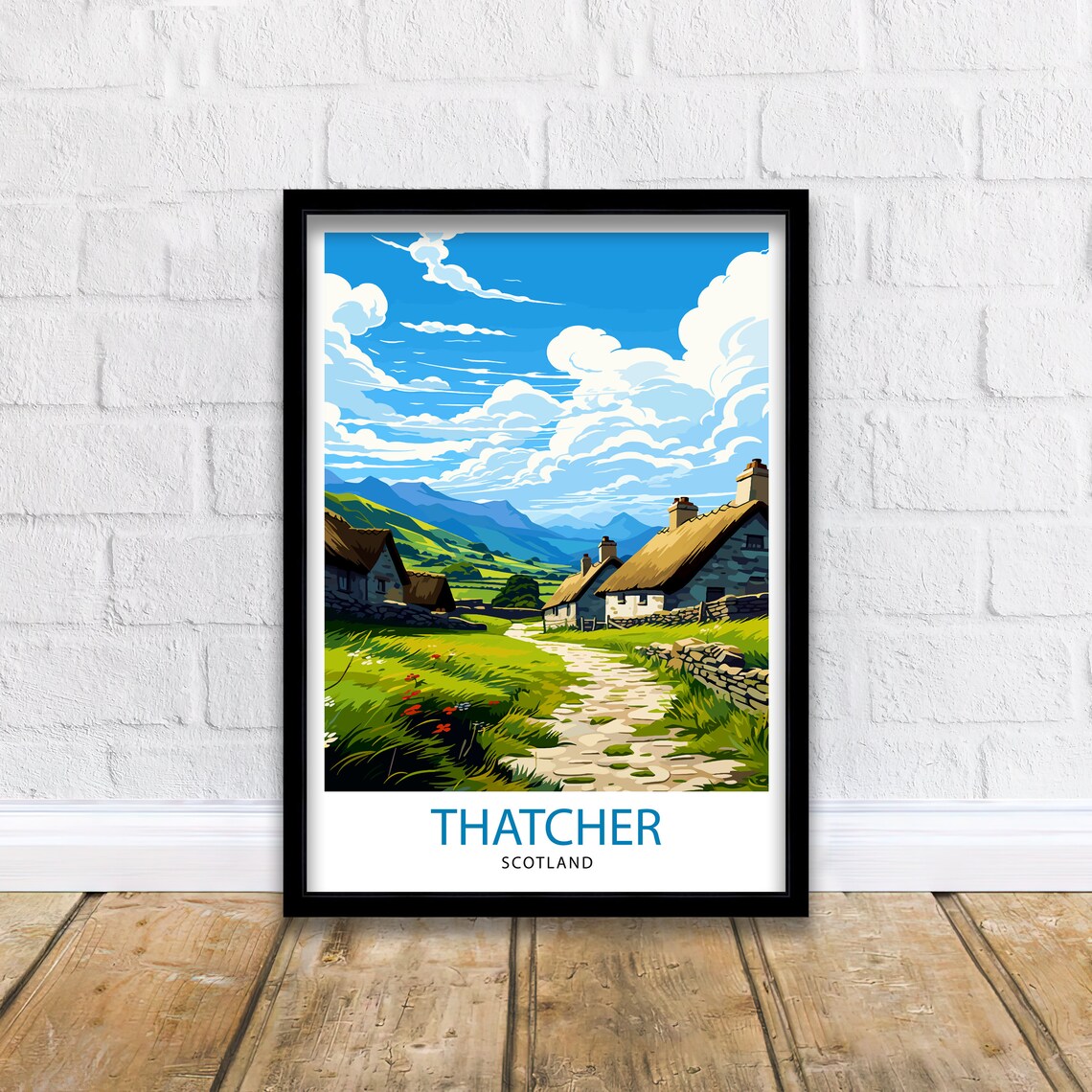 Thatcher Scotland Travel Poster, European Place Print