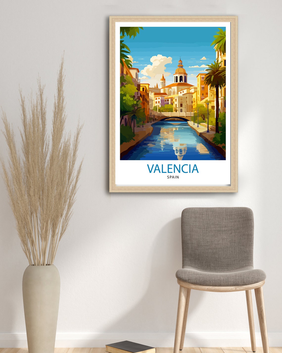 Valencia Spain Vibrant Canal Cathedral Cityscape Travel Poster - Image 3