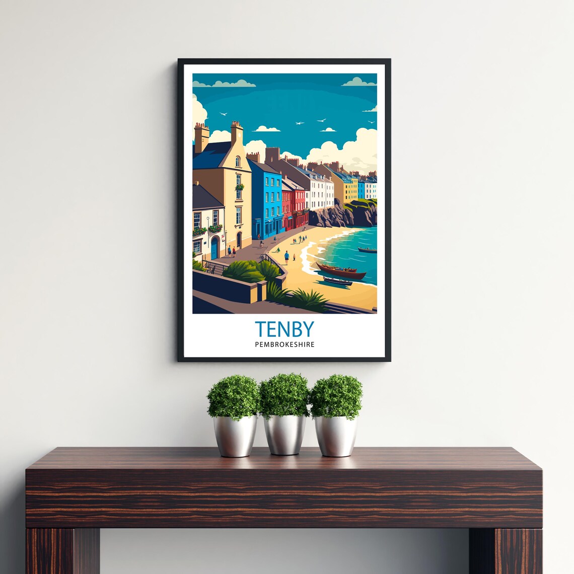 Tenby Wales Travel Poster, Welsh Wall Decor - Image 3