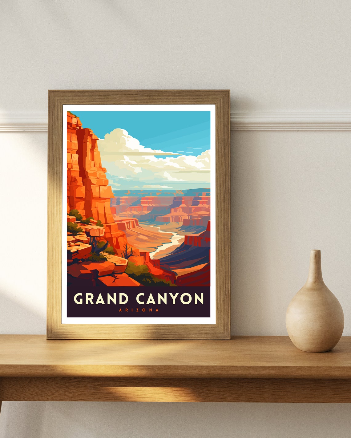 Grand Canyon Travel Print Grand Canyon Grand Canyon Print Grand Canyon Poster Wall Art National Park Arizona Wall Art - Image 2