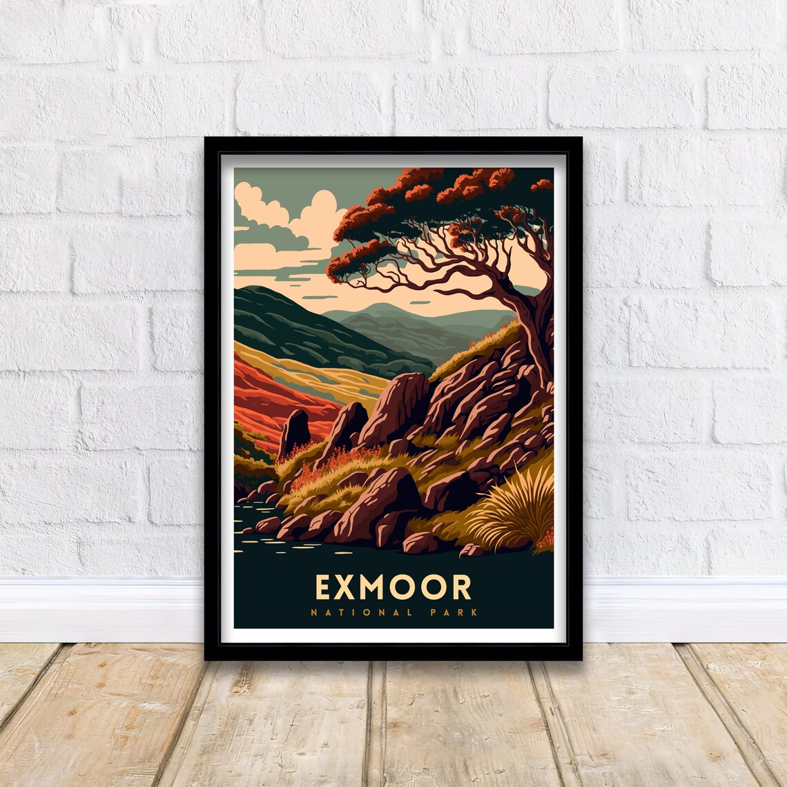 Exmoor National Park Travel Print Exmoor Poster Exmoor Print Fine Art Print National Park Exmoor Landscape Travel Poster - Image 2