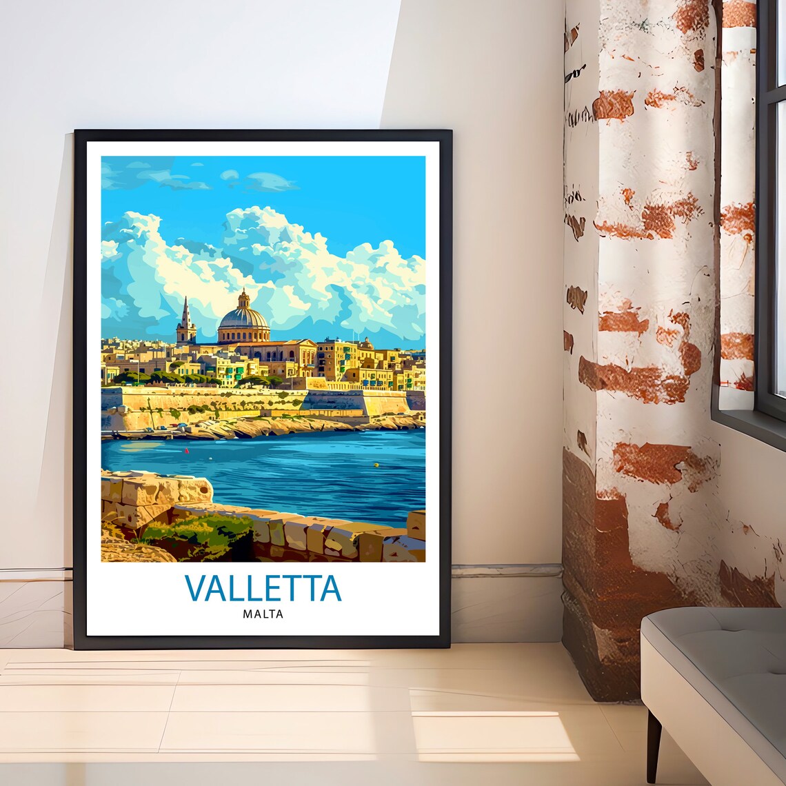 Valletta Malta Wall Hanging Travel Poster - Image 2