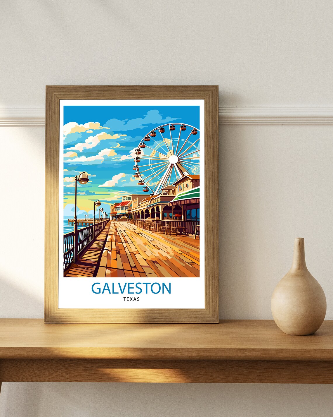 Galveston Texas Travel Poster, USA Travel Decor - Image 2
