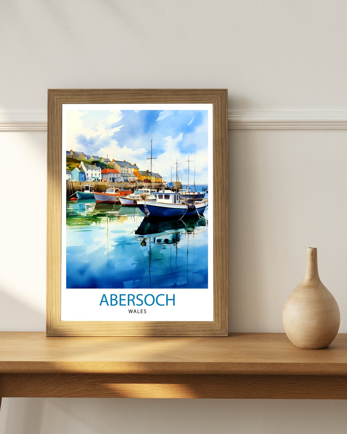Abersoch Wales Travel Print Abersoch Wall Decor Abersoch Poster Wales Travel Prints Abersoch Art Print Abersoch Illustration Abersoch Wall - Image 2