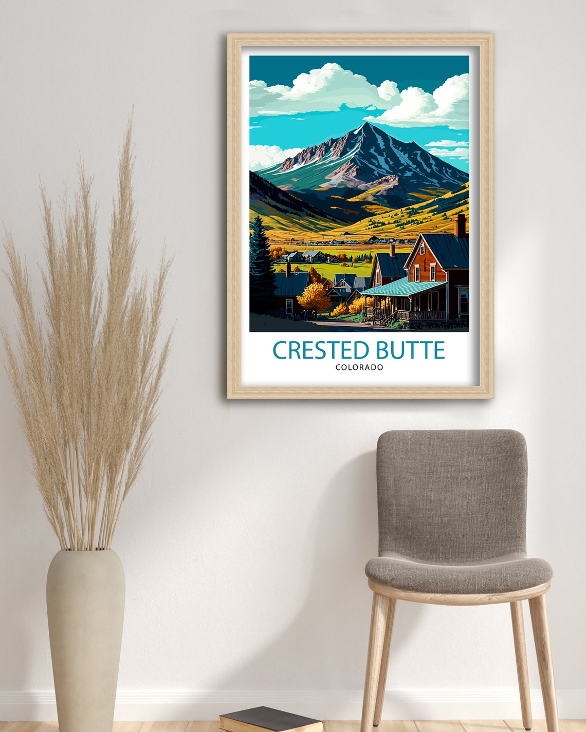 Crested Butte Colorado Mountain Town Valley Art Travel Poster - Image 2