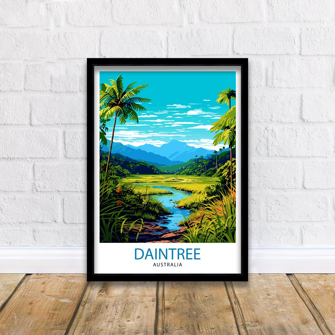 Daintree Australia Travel Poster, Tropical Nature