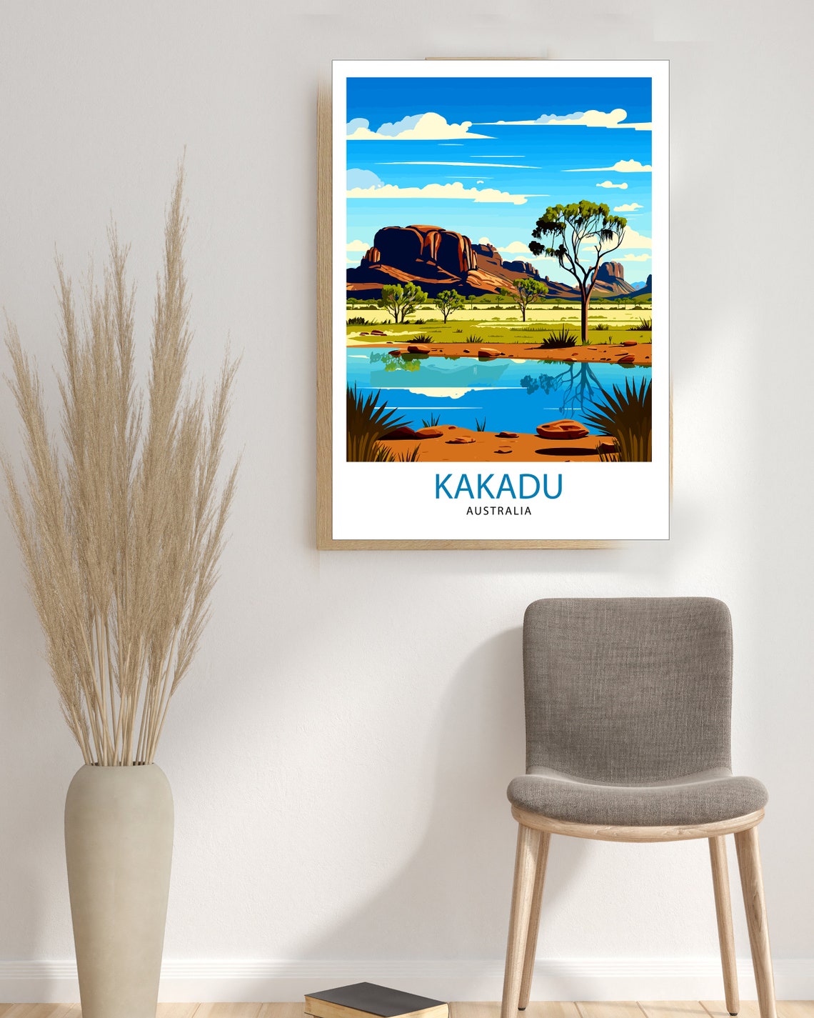 Kakadu Australia Outback Billabong Red Rock Escarpment Poster - Image 3